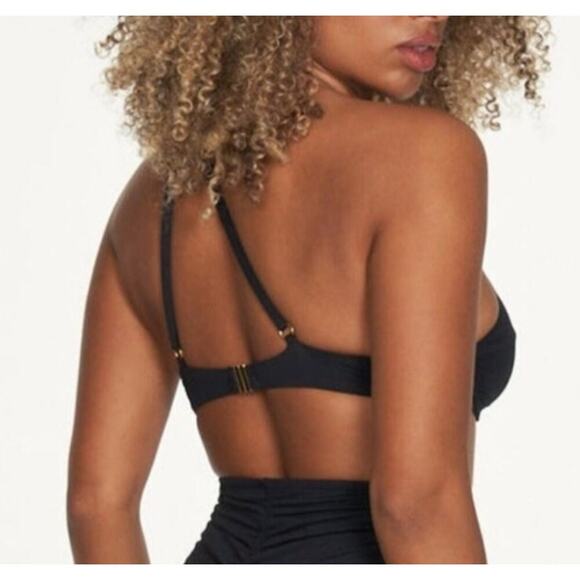 NEW Frederick's of Hollywood Taormina Black One-Shoulder Swimsuit Bikini Top - Picture 2 of 11